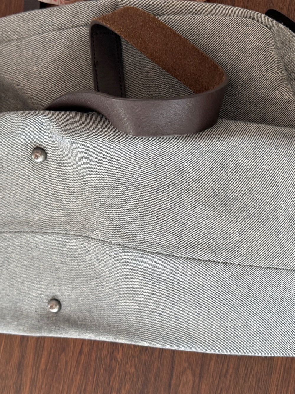 Everlane Weekender Duffel Bag – Grey Canvas & Leather - Picture 11 of 16